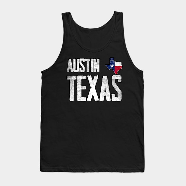 Vintage Austin Texas State Flag Tank Top by Mash92